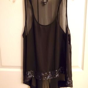 Mossimo sheer black racer back tank top